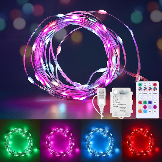 Battery Operated Fairy Lights Color Changing String Lights with Remote