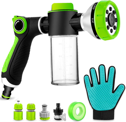 Upgraded Dog Wash Hose Attachment, 8-In-1 Sprayer Mode Garden Hose Nozzle