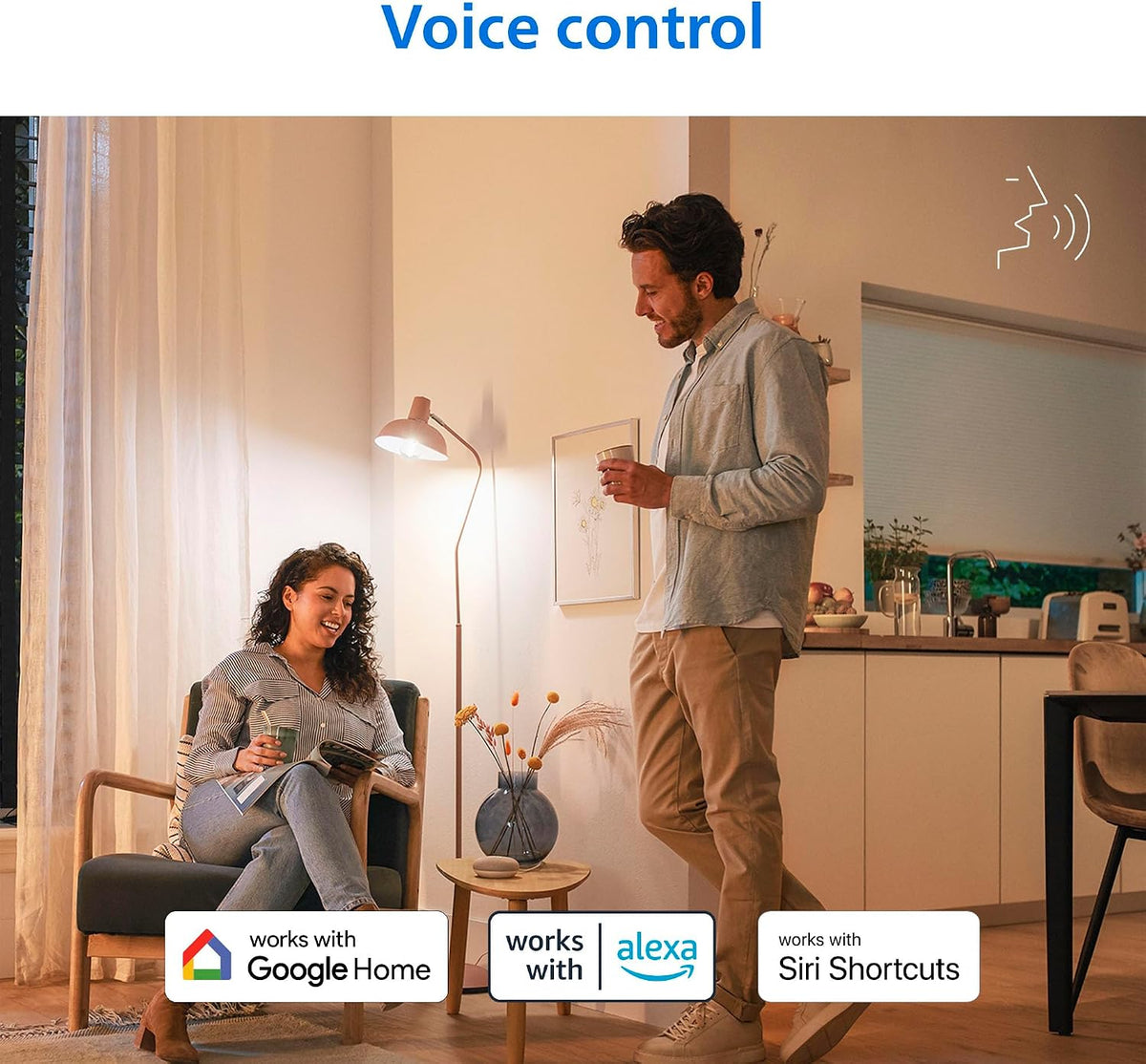 PHILIPS Smart Lighting Connected Light Bulbs, 2-Pack, Color A19 60W 800LM E26 Indoor LED Lights, Smart Bulbs with Motion Detection, Control with Voice or App