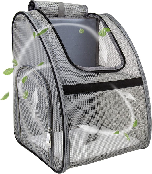 Pet Carrier Backpack, Ventilated and Breathable for Cats Dogs, Collapsible Designed for Travel, Hiking & Outdoor Use Black