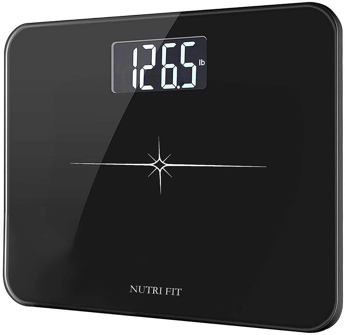 NUTRI FIT Extra-Wide Ultra-Thick Digital Body Weight Bathroom Scale Black