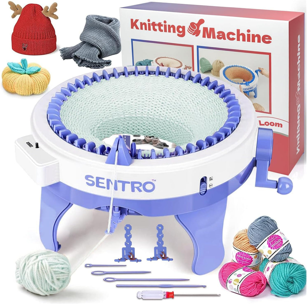 SENTRO Knitting Machine 48 Needles, Knitting Loom Machine with Row Counter