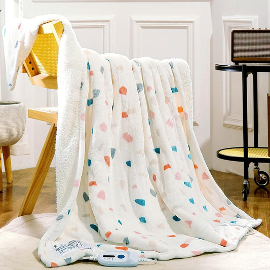 Heated Blanket 50"X60", Electric Blanket 5 Heat Levels, Stone