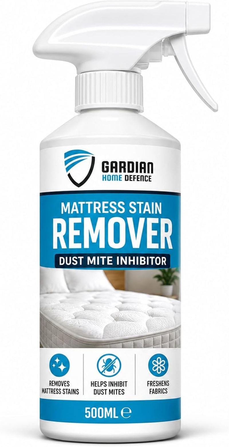 Gardian Mattress Cleaner and Stain Remover Spray for Urine, Sweat and Blood Stains for Mattresses, Bedding, Clothing and Upholstered Furniture Extra Strong 16.9 Fl Oz (500Ml)
