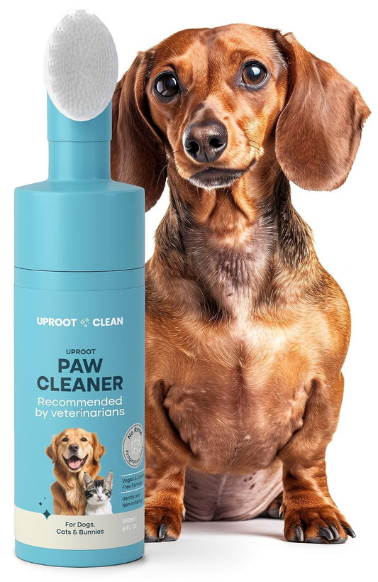 Uproot Clean Dog Paw Cleaner - No-Rinse Paw Cleaner for Dogs - Easy Dog Foot Washer with Bristle Brush - Fragrance-Free Foot Scrubber for Home and On-The-Go - Hypoallergenic & Safe All Dogs