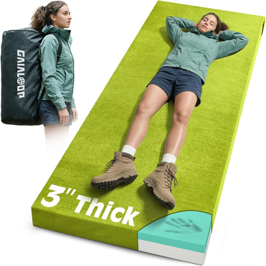 Gaialoop Memory Foam Camping Mattress, 3 Inch Roll up Sleeping Pad
