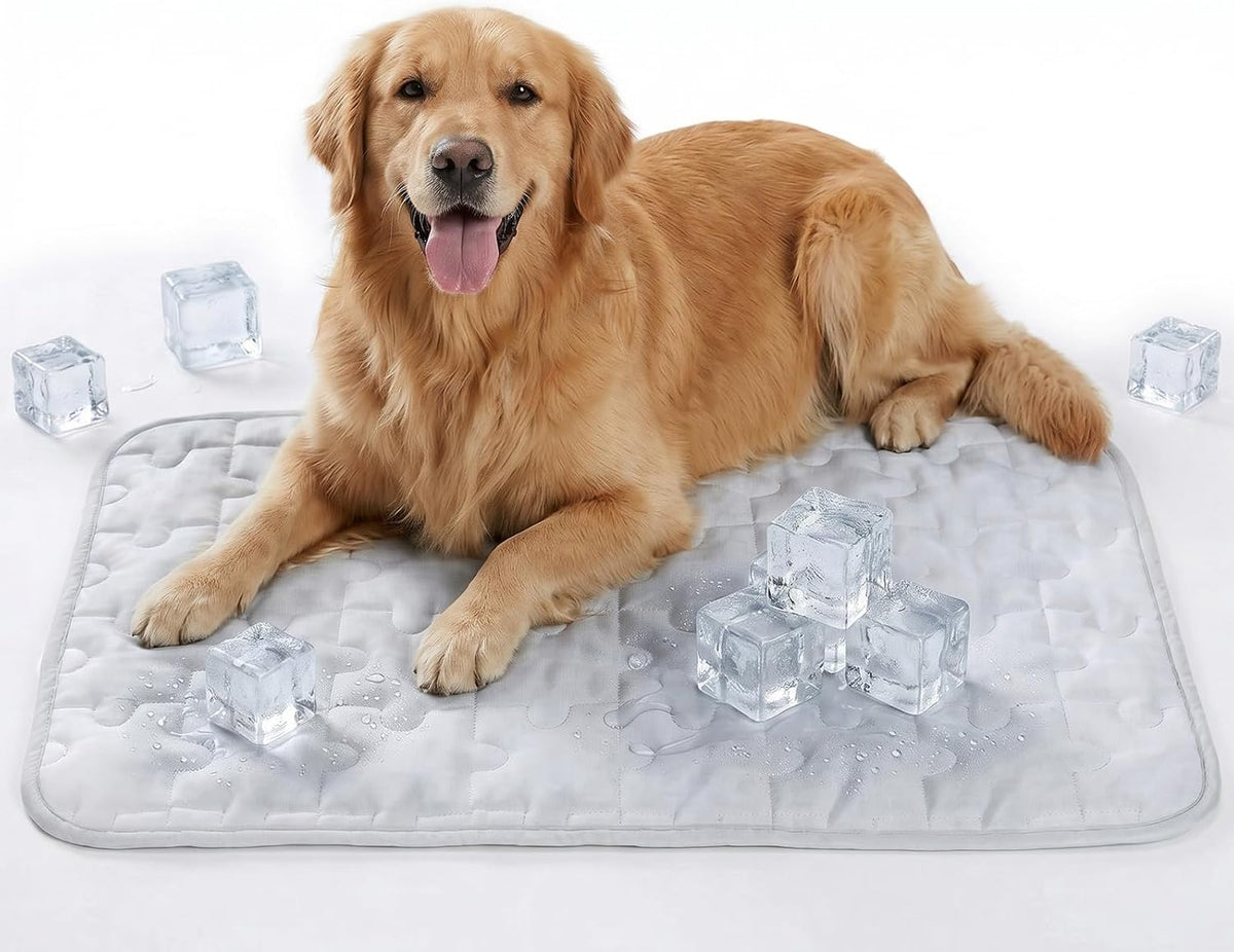 Cooling Dog Mat Large, Breathable 3D Mesh No-Gel Pad, Gray