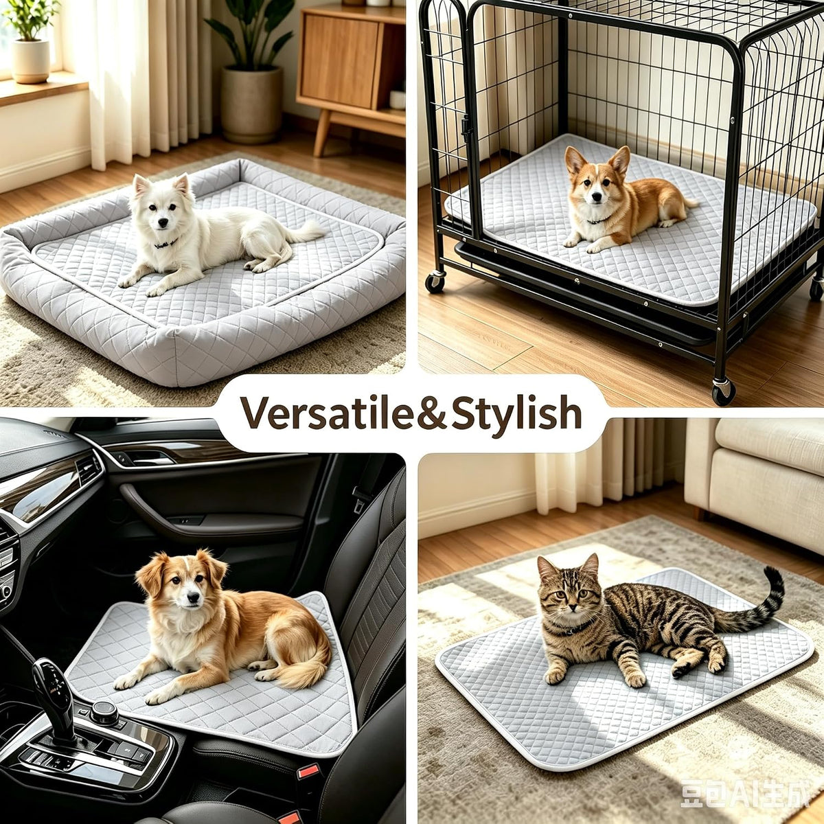 Self-Cooling Dog Mat, Q-Max>0.5 Breathable Pet Pad for Summer