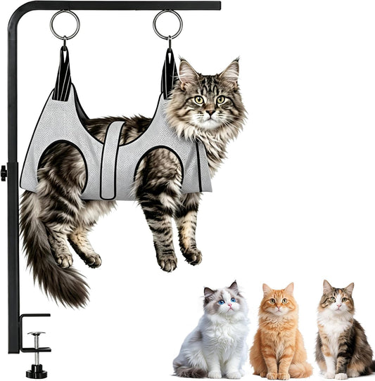 Cat Grooming Hammock with Grooming Arm, Pet Grooming Sling