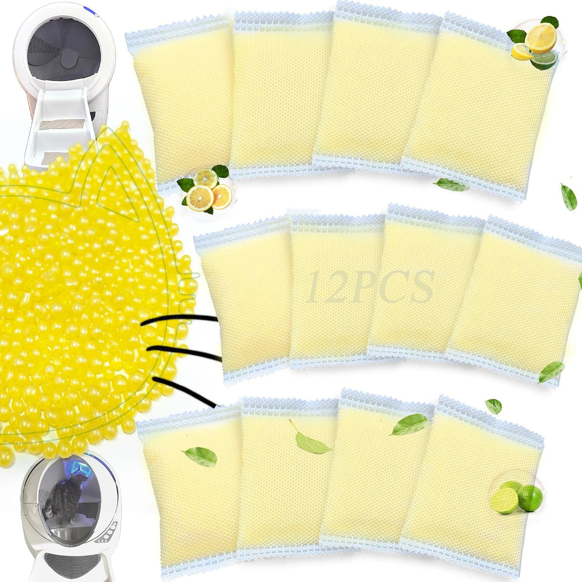 Purifylogix 12 PCS Cat Toilet Odor Remover Refills for Whisker Odortrap Pod