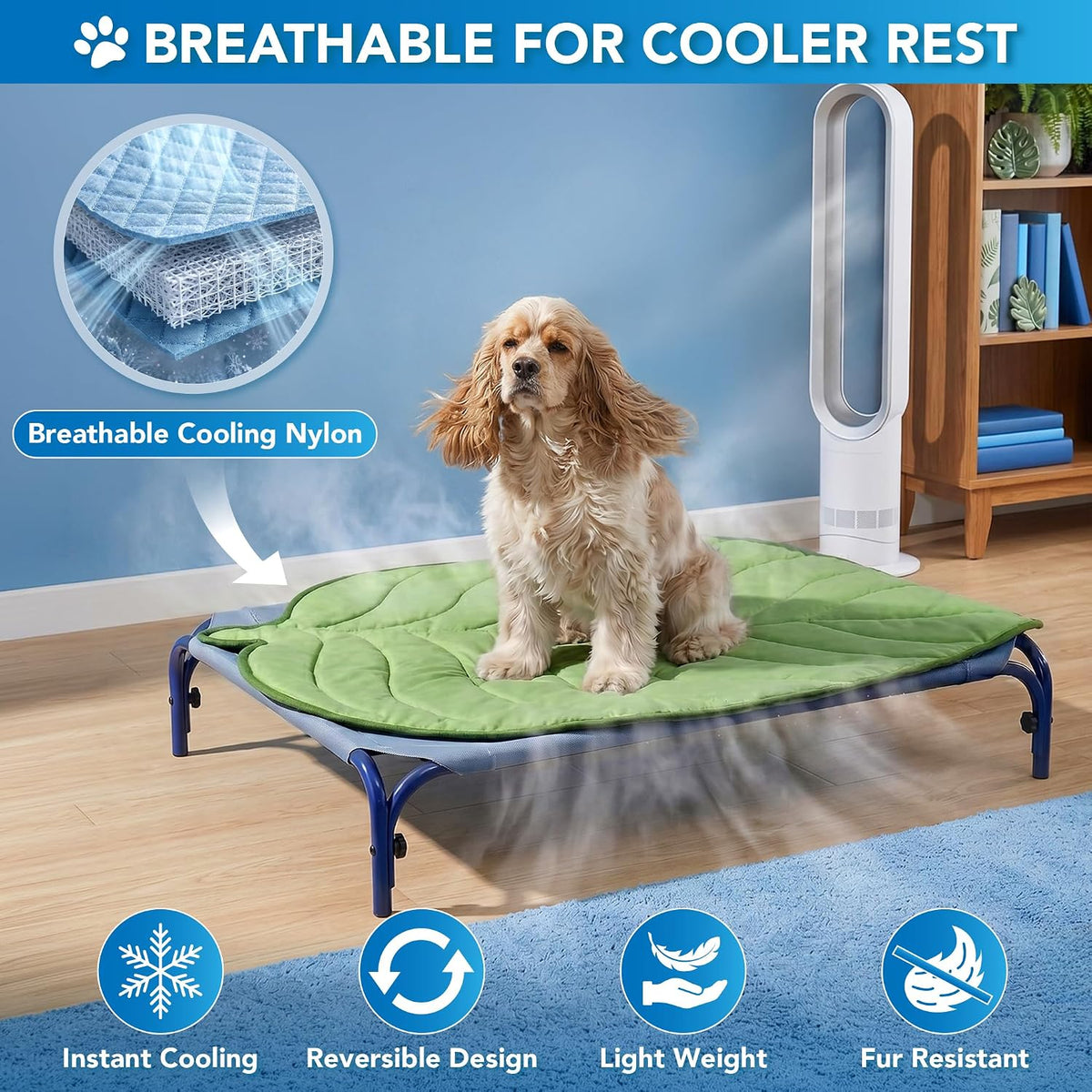 Petami Dog Cooling Mat Reversible Fleece Blanket for Pet Cat, S 32X39 Green