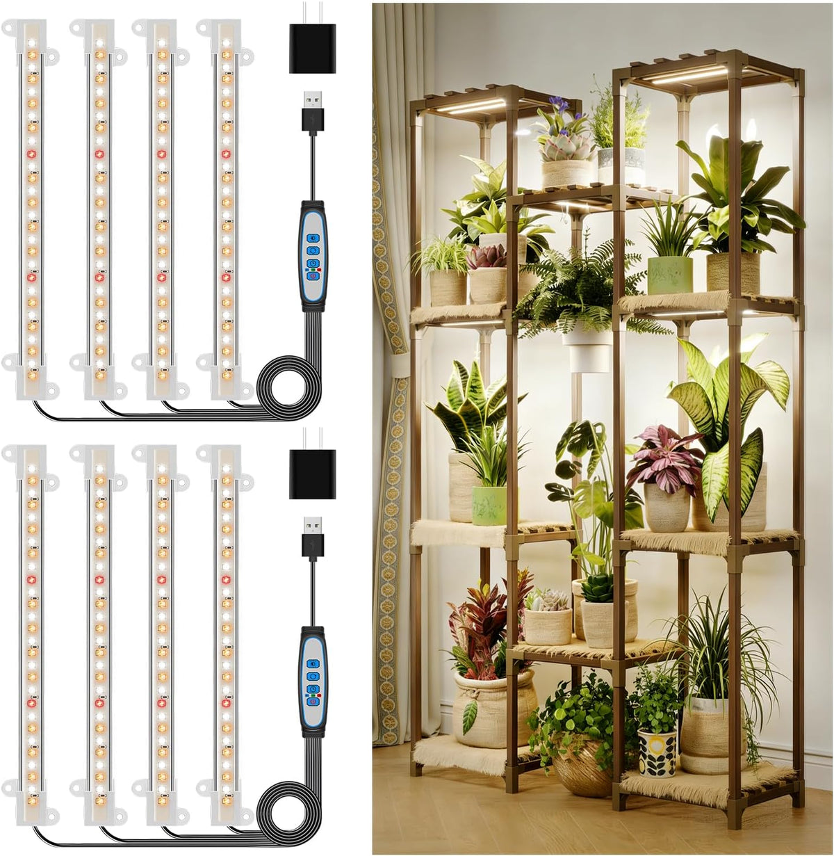 Kullsinss 8In Grow Lights Strips for Indoor Plants, 112 Leds Plant Light