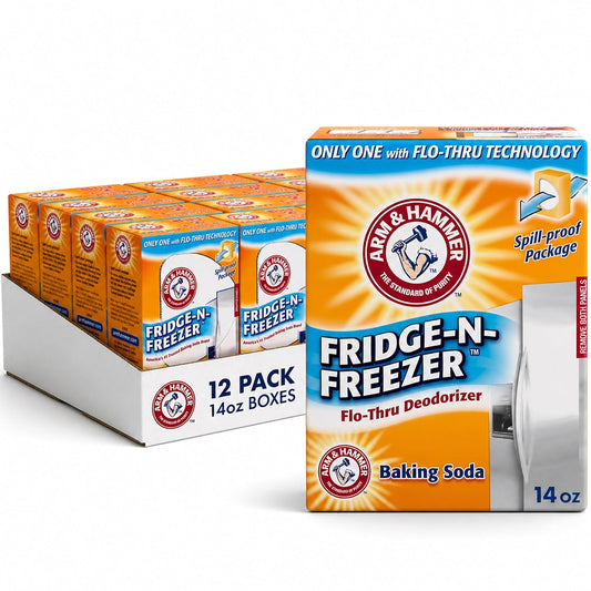 ARM & HAMMER Baking Soda Fridge-N-Freezer Odor Absorber, 14 Oz Box