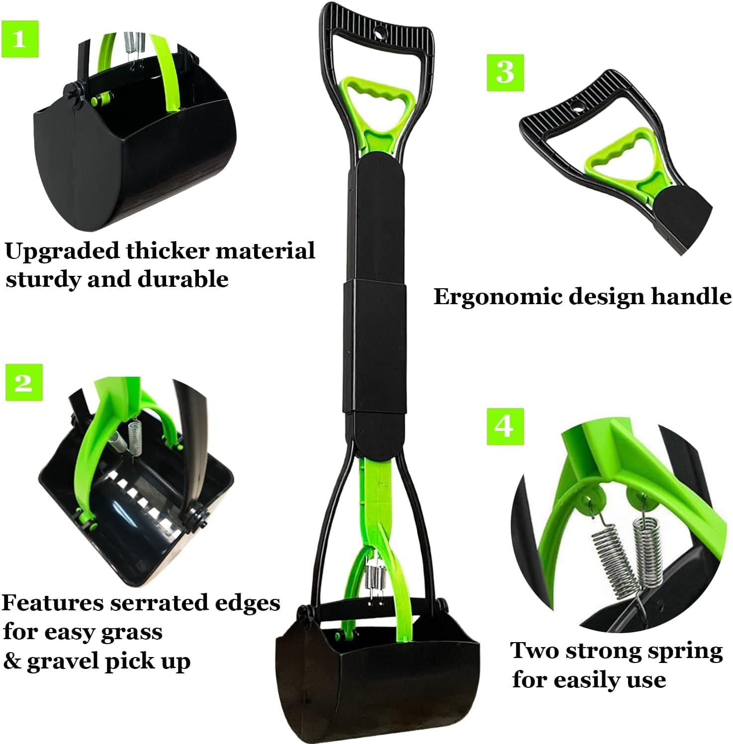 Ienjoyed 28" Large Pooper Scooper for Dogs, Heavy Duty Poop Scooper for Large Medium & Small Dog, Pet Dog Pooper Scooper for Grass & Gravel Pick Up
