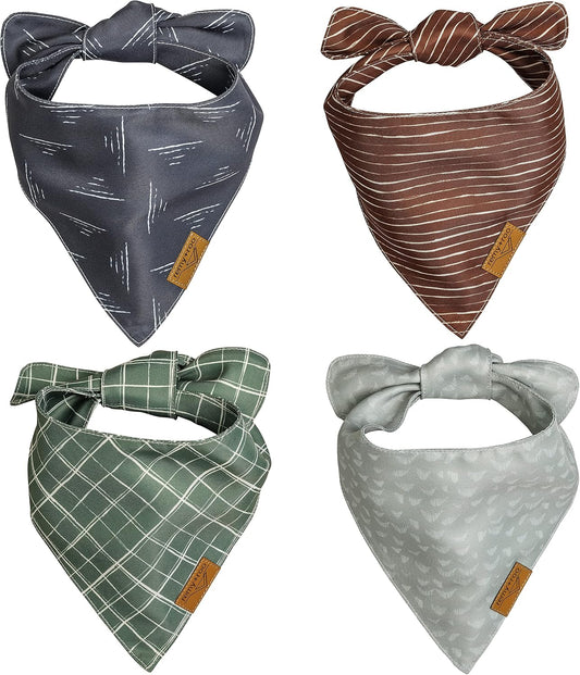 Remy+Roo Logan Spring Dog Bandanas X-Large - 4 Pack - Plaid