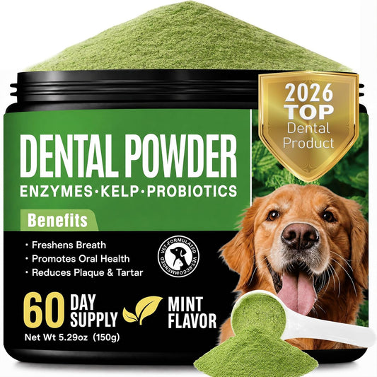 Enzymatic Dog Dental Powder, Mint Dog Teeth Cleaning Plaque off Powder-150G