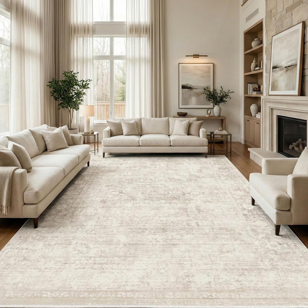 Homemate Washable Rug 9X12 Area Rugs - Vintage Rugs for Living Room