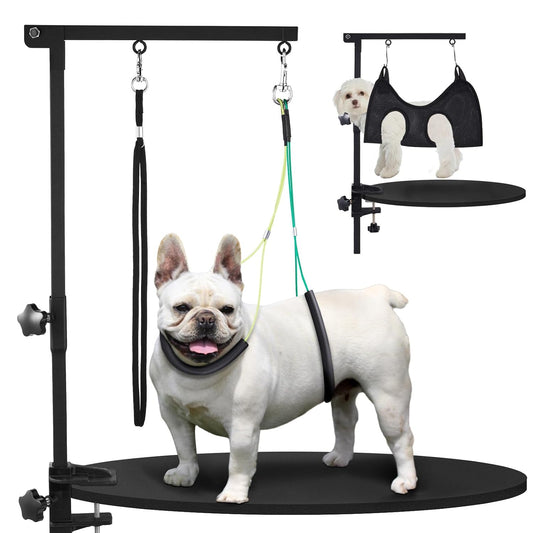 Dog Grooming Table Arm, 35-Inch Adjustable Clamp with Hammock
