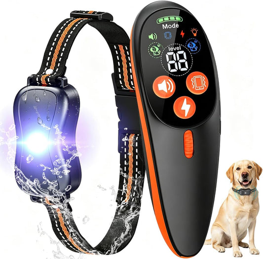 Dog Shock Collar with Remote Control,4000Ft Range,Ip67 Waterproof Dog Training Collar with 3 Humane Training Modes,Security Lock,Flashlight,Rechargeable E-Collar for 5-150Lbs Small Medium Large Dogs
