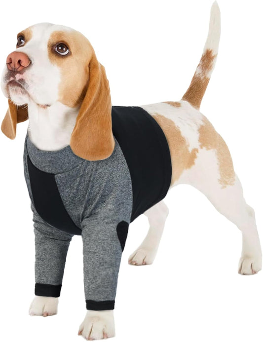 Dog Recovery Suit for Front Legs, Dog Sleeve to Stop Licking Black