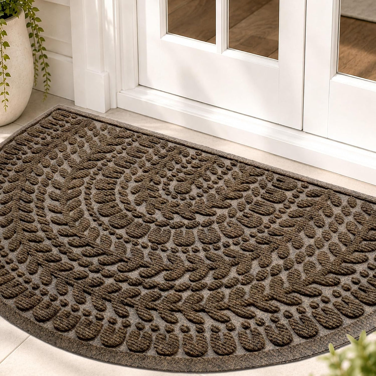 RORA Half Circle Door Mat Front Door Mat outside Entrance Welcome Mat 32X47
