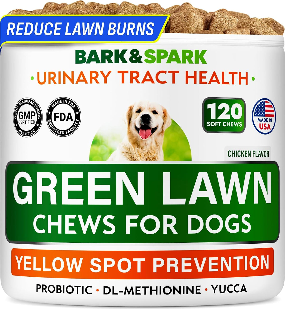 BARK&SPARK Green Grass Chews - Dog Pee Grass Spot Saver Caused by Dog Urine
