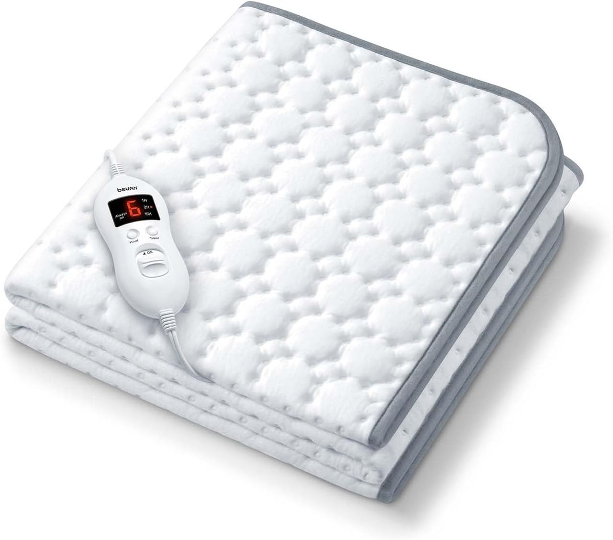 Beurer UWB55 Heated Underblanket | Ultra Soft Fleece with 8 Temperature Settings, Auto Shut-Off, Overheat Safety Features - Washer Machine Safe (60" X 32")