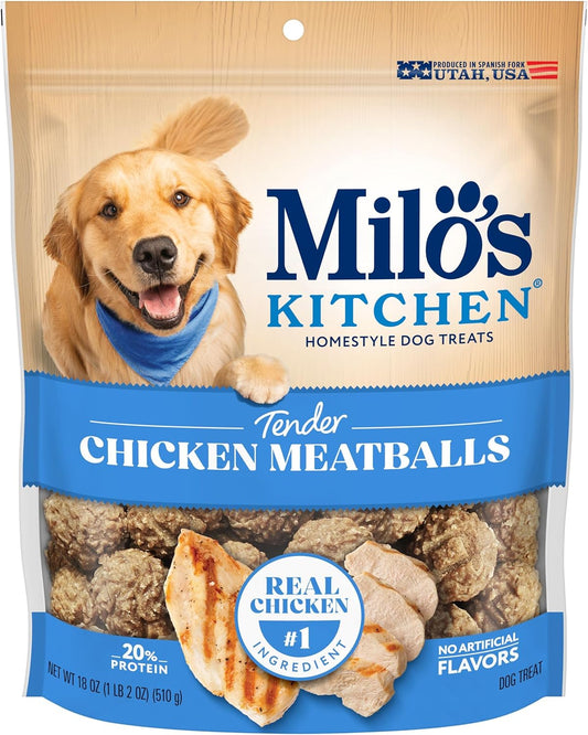 Milo'S Kitchen Chicken Meatballs Dog Treats, 18-Ounce