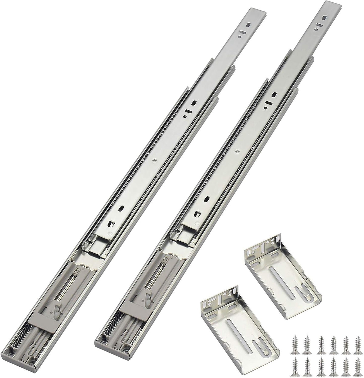 OCG Soft Close Drawer Slides 22 Inch (1 Pair), Full Extension Ball Bearing Low Noise Drawer Slides for Cabinets with Face Frame, with Rear Mounting Brackets