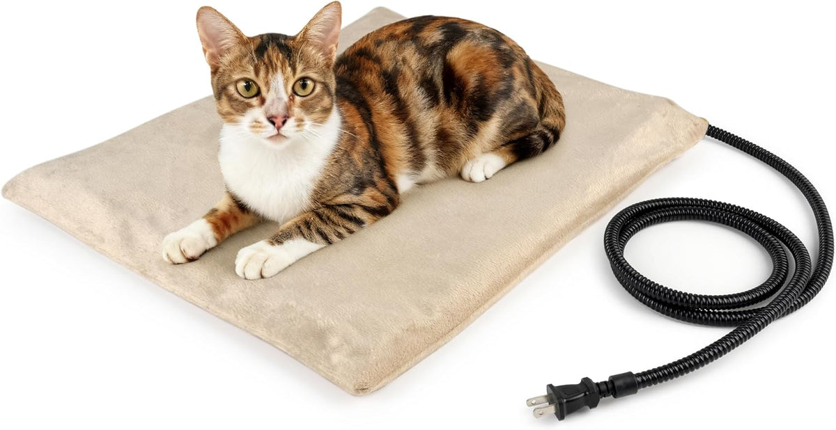 NICREW Cat Heating Pad, Consistent Heat, 17.7"X15.7", 30W, Khaki