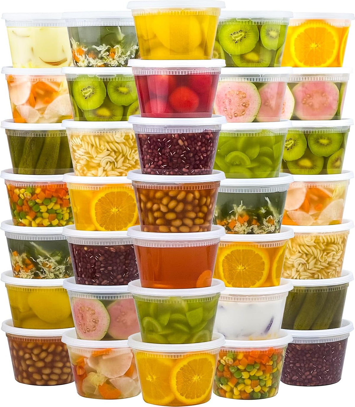 Dealusy 50 Set 16 Oz Deli Containers with Lids