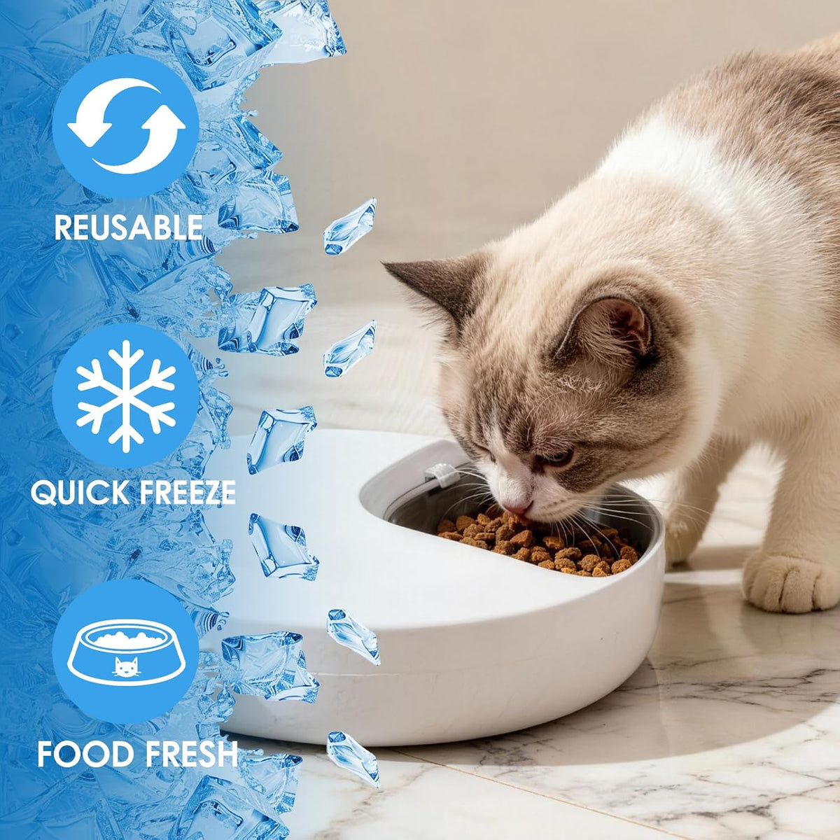 2 Pcs Replacement Ice Packs for Automatic Cat Feeder Wet Food and Automatic Pet Feeder （Place It Horizontally, Not Vertically）