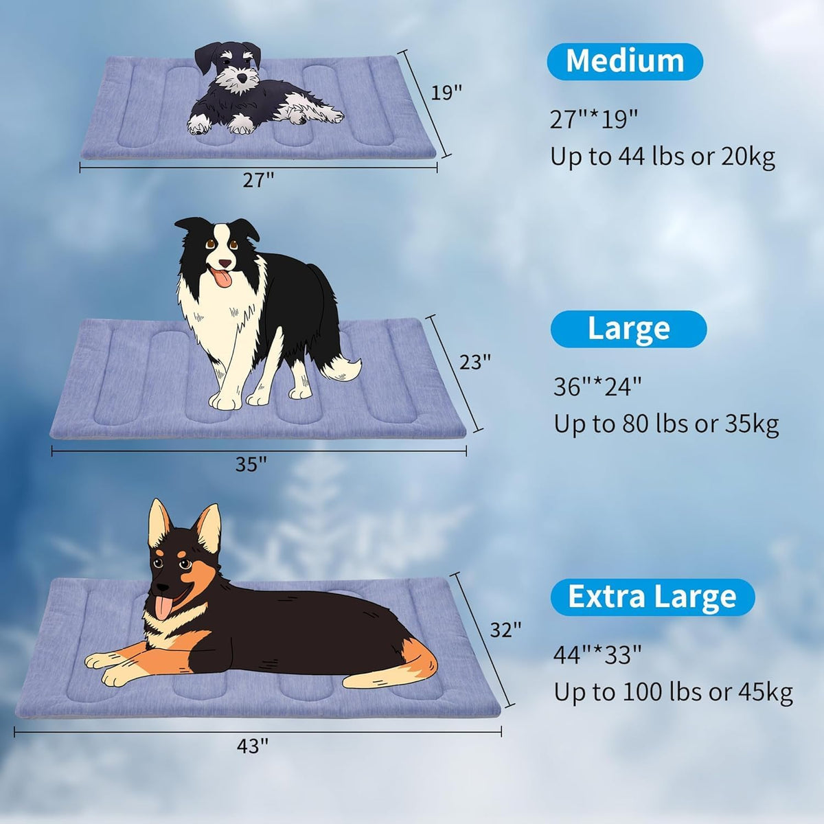 Cooling Mat for Large Dogs - Double-Sided Warming & Cool, Q-MAX>0.47