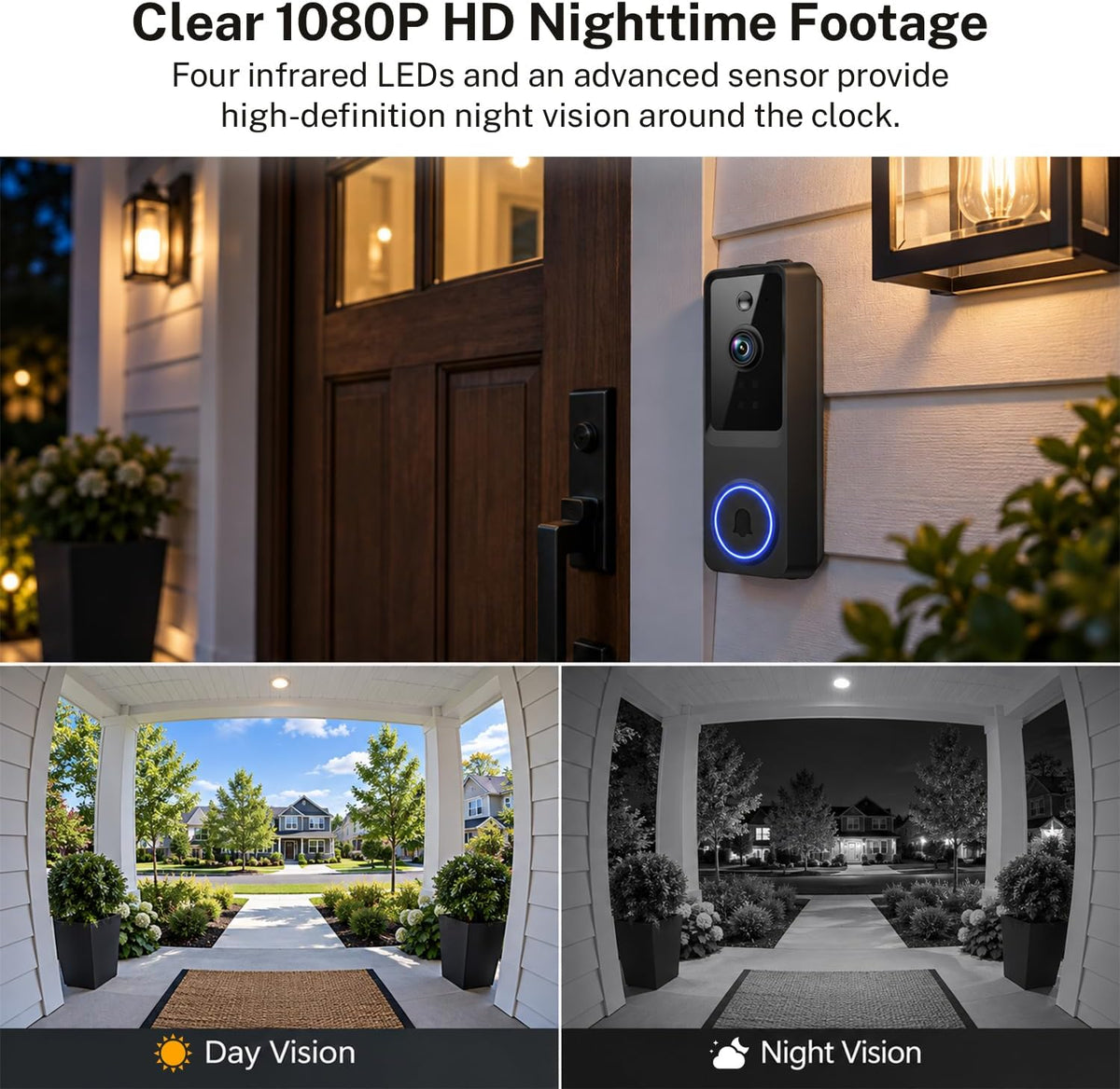 Soranari Wireless Video Doorbell Camera,1080P FHD with Motion Detection