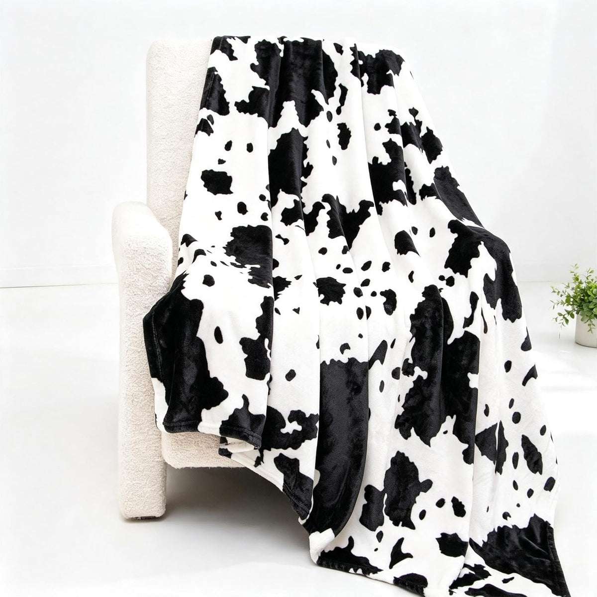 Soft Throw Blanket, Black White, 50"X60"