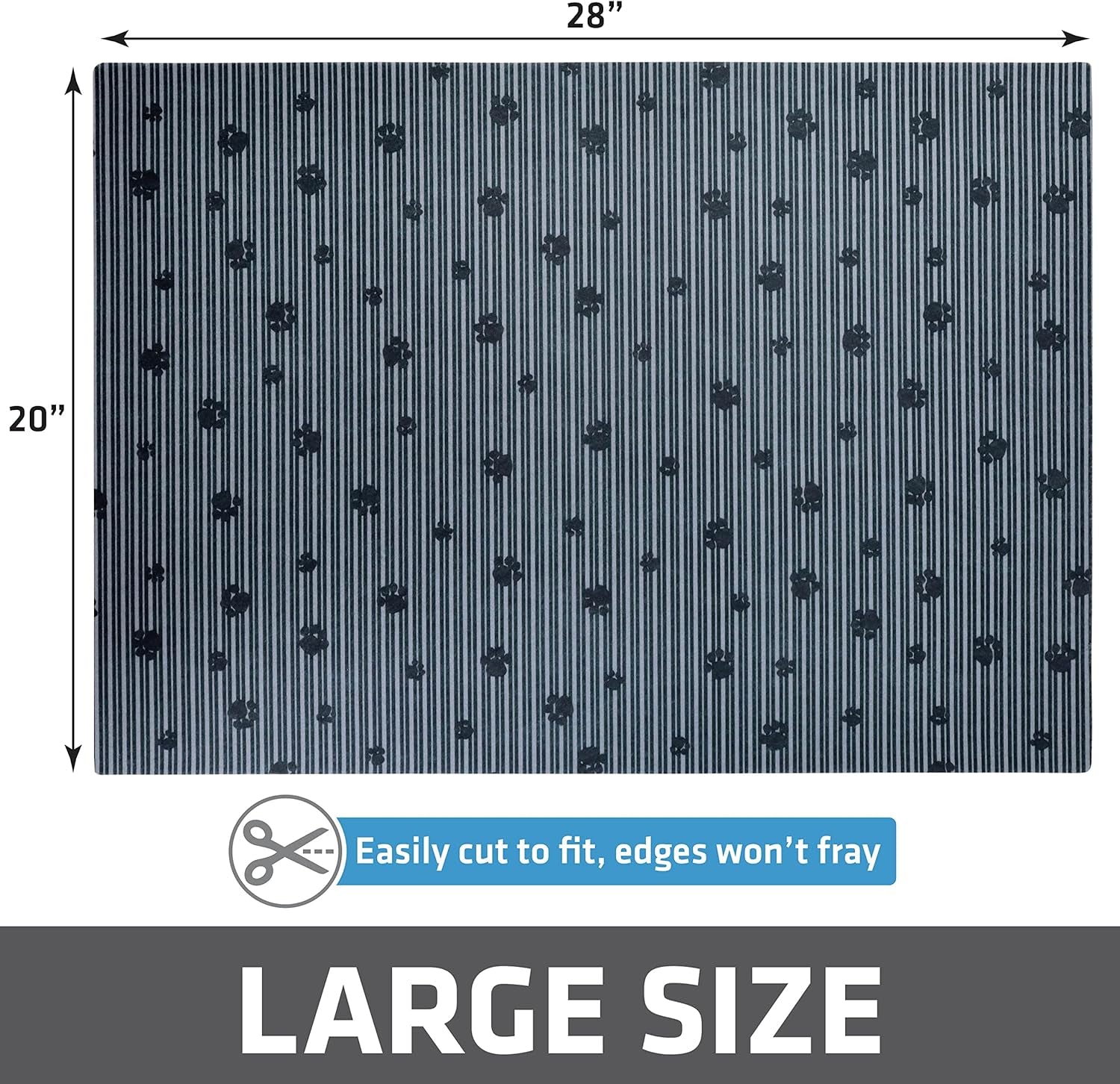 Drymate Cat Litter Box Mat, Litter Trapping Mat, Waterproof, Urine-Proof, Absorbent, Machine Washable, Soft on Paws, Contains Mess, Protects Floors, Kitten Supplies, Gray, 20X28