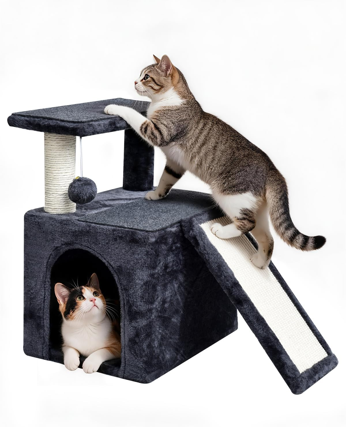 SYANDLVY 3-In-1 Cat Steps & Stairs with Scratching Pad for Couch Sofa Chair