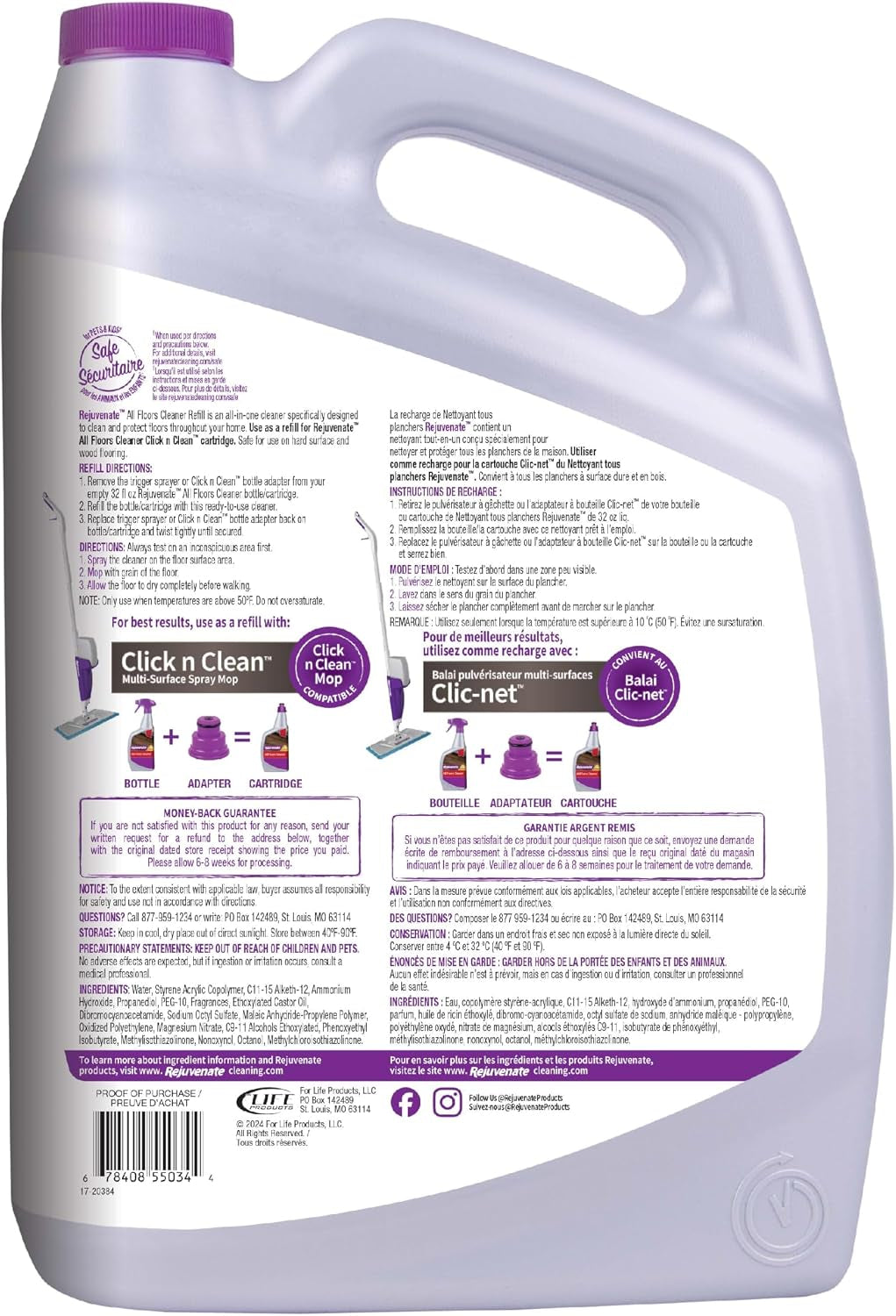 Rejuvenate All Floors Cleaner Refill 1 Gal, Fresh Citrus Scent