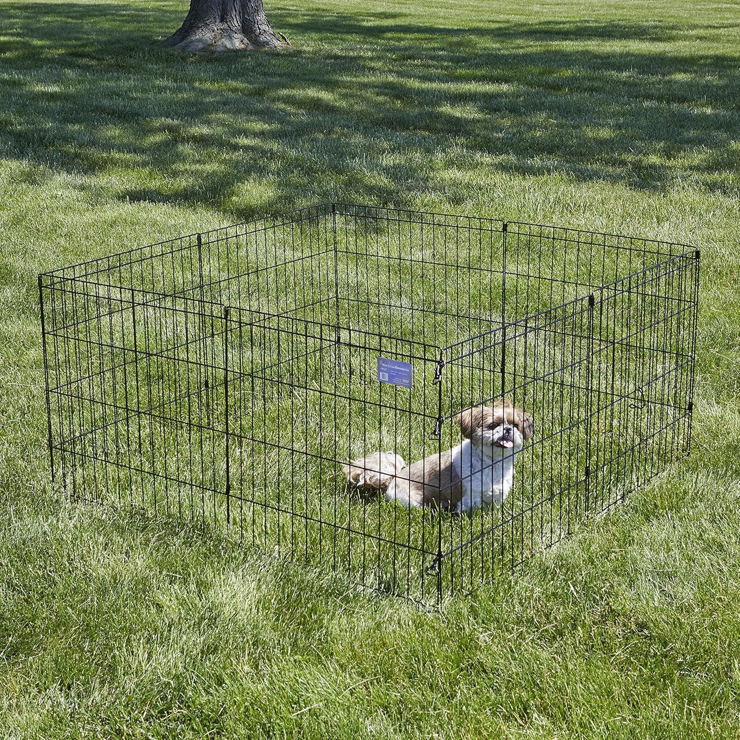 Midwest Homes for Pets 24-Inch Exercise Pen, for Indoor and Outdoor Use, 16 Sq Feet of Play, Folding Dog Pen, No Door Design for Maximum Security, Easy to Set Up, Foldable Dog Playpen