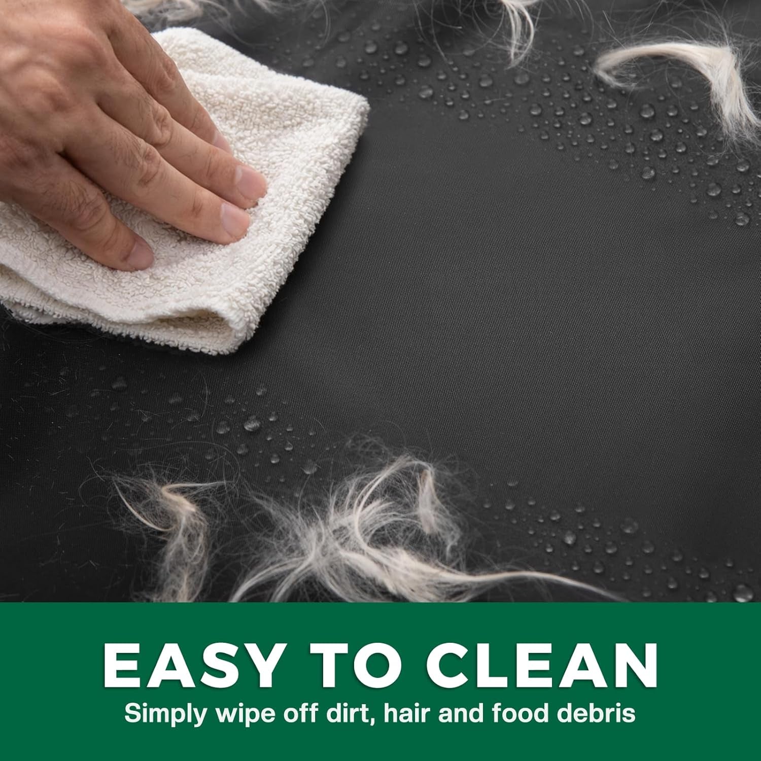PAWFINITY Waterproof Dog Bed Cover Replacement Washable, Easy to Clean, Pet Hair Resistant, Heavy Duty Oxford, Zipper Closure, Indoor/Outdoor Use, Fits 36 Inch Dog Crate -Large -35"X 22"X 3.5", Black