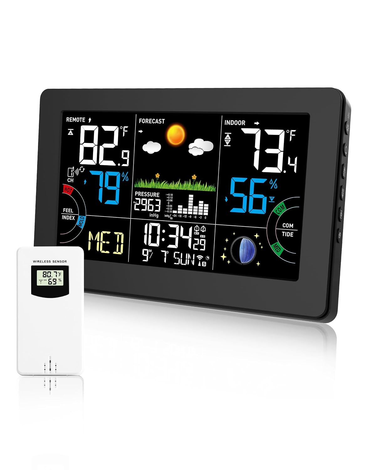 Weather Station Wireless Temperature Humidity Monitor Indoor Outdoor
