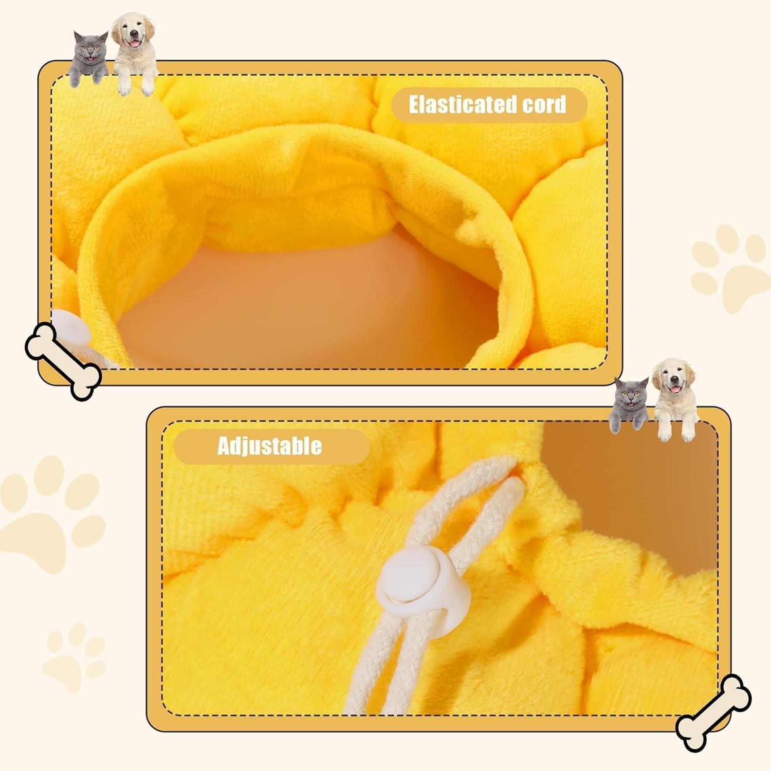 HOMBYS Soft Dog Cone for Dogs and Cats, Cute & Fluffy Flower Shape for Calming, Adjustable Dog Collar Alternative after Surgery, Protective Elizabethan Collar for Dogs Recovery & Stop Licking, S