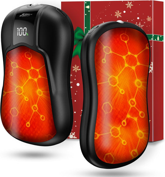 AI Dual-Sided Hand Warmers Rechargeable 2 Pack, 10000Mah 1S Ultimate Fast Heating Electric Hand Warmer with UL Certified, Portable Pocket Heater Gifts for Men Women Christmas Hunting Golf Camping