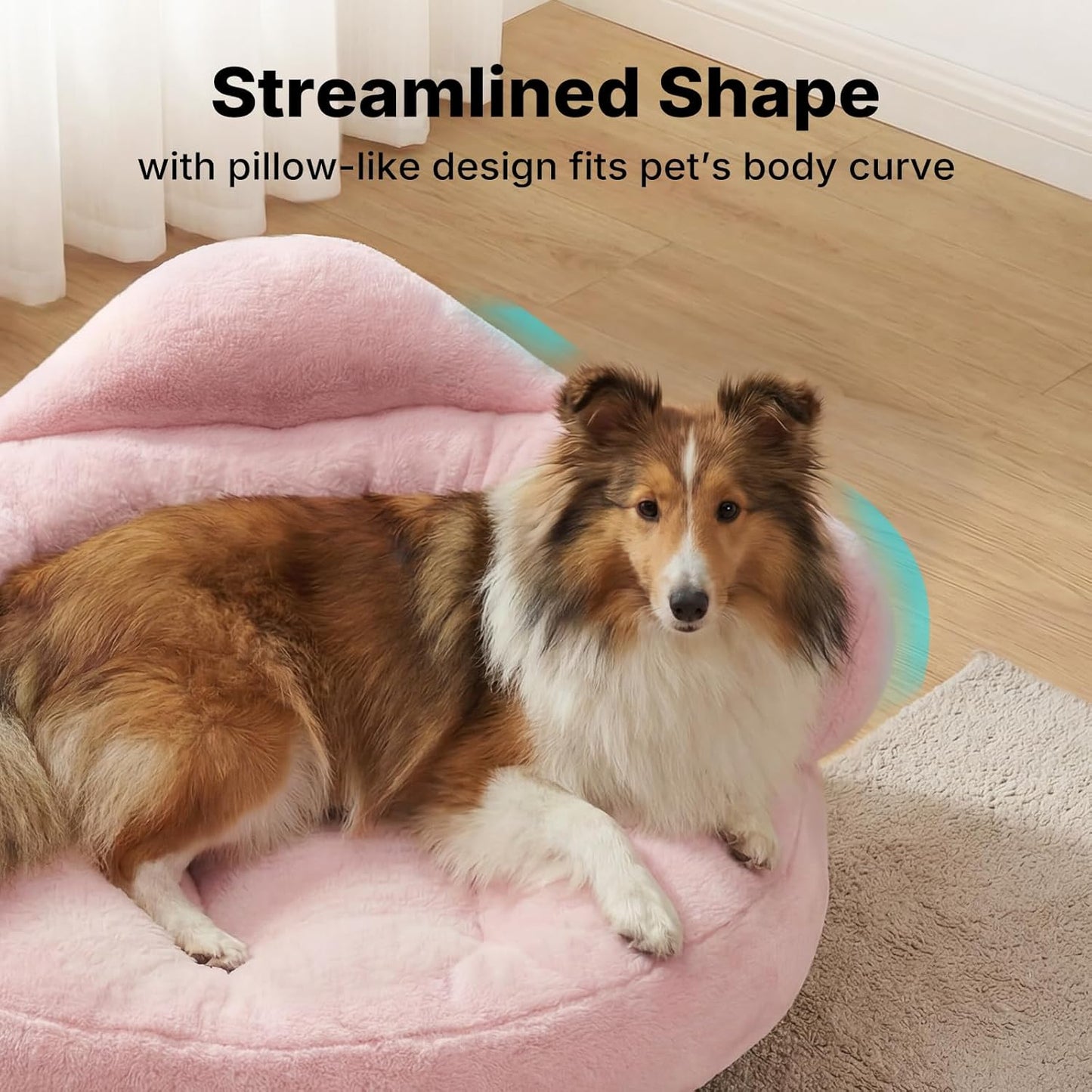 Veehoo Elevated Dog Couch Bed, Cute Dog Sofa Bed for Small Medium Dogs, Raised Dog Bed with Washable Cover and Sturdy Wood Legs, Modern Indoor Pet & Puppy Beds with Frame and Soft Cushion, Light Pink
