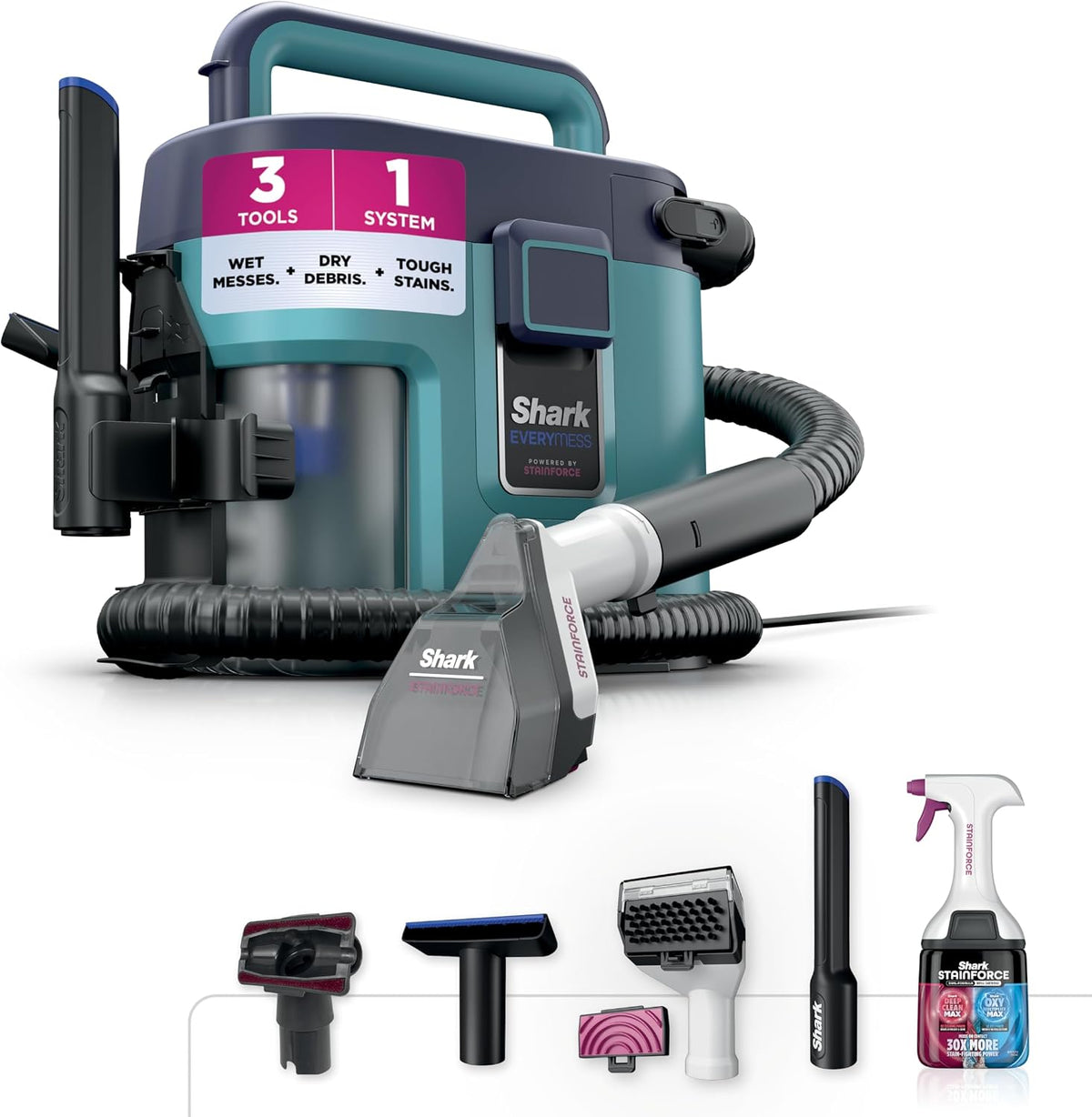 Shark Everymess 3-In-1 Wet/Dry Vac & Stain Eliminator, 3 Tools VX102BRN