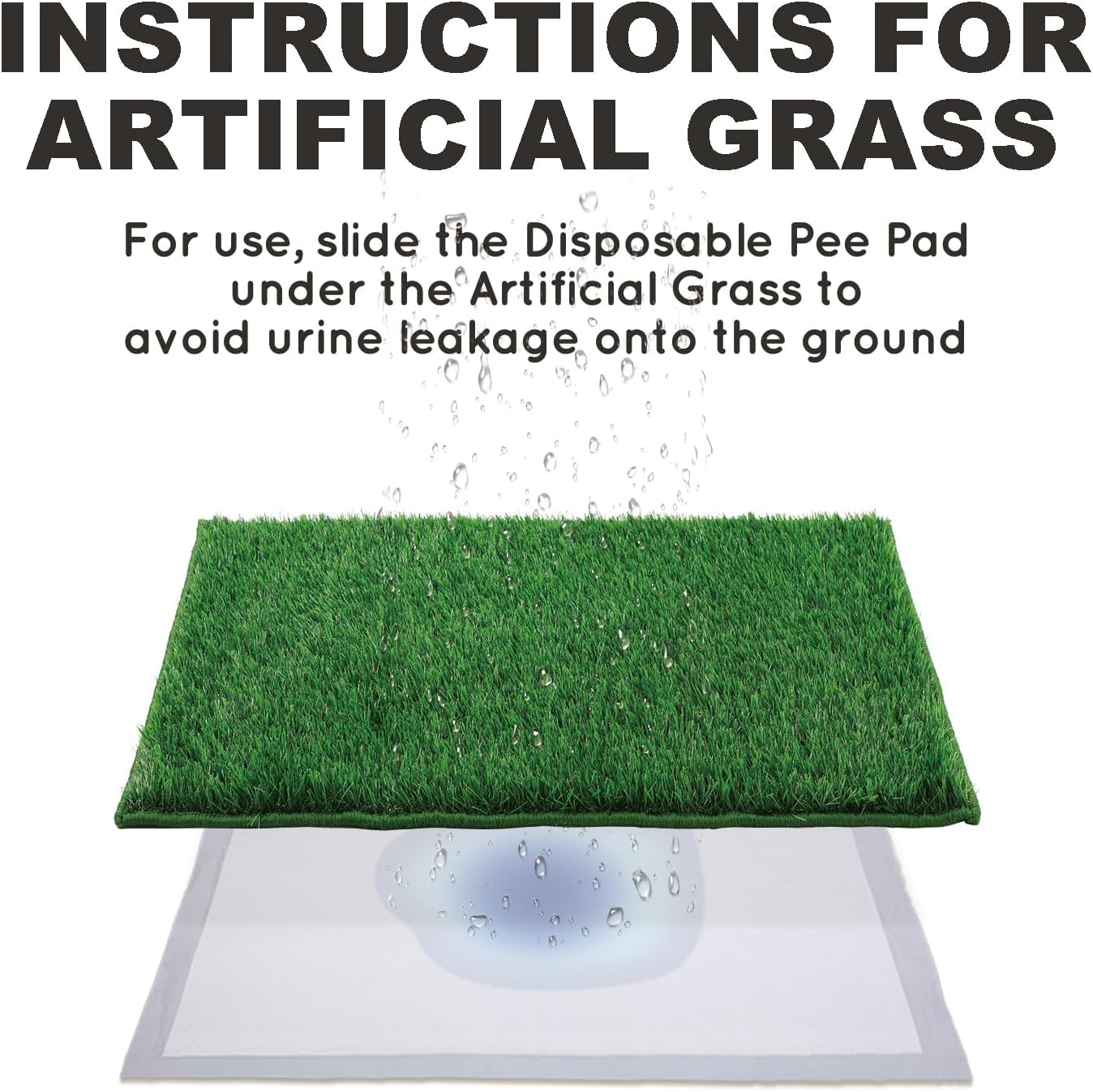 HQ4US 4LEGS Artificial Grass, Dog Pee Grass Pads for Dogs Potty, 2PCS Odor Free Fake Grass for Dogs Large 32’’×22’’ with Countless Drainage Holes, Dog Potty Grass Hemmed Edge Realistic
