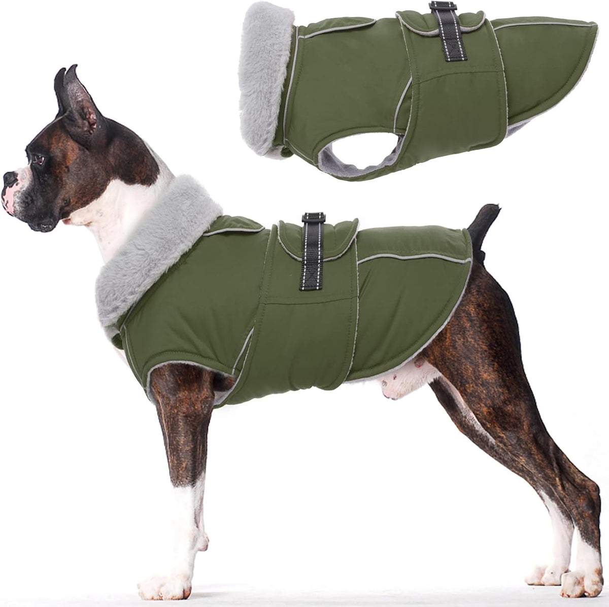 Dog Coat Reflective Fleece Vest Dog Jacket with Adjustable Buckle