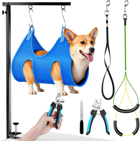Dog Grooming Arm, 26"-38" Adjustable Clamp with Hammock