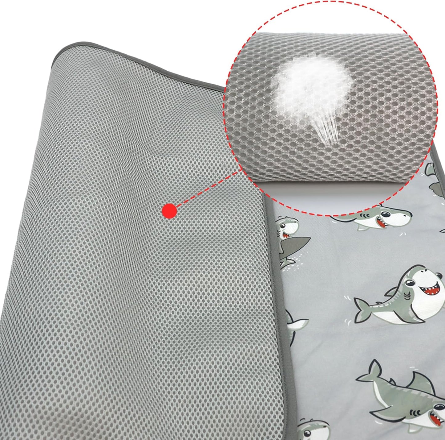 NACOCO Summer Pet Cooling Mat - Cat Dog Cushion Pad Sleeping Cool Sharks Comfortable Soft for Pets Kids and Adults (Grey Shark, S)