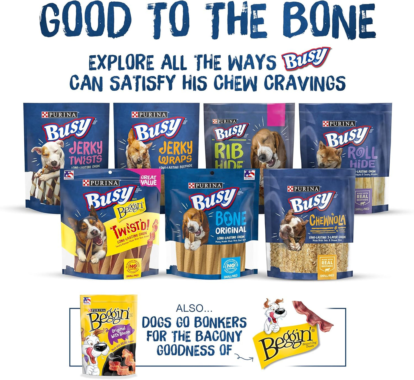 Purina Busy with Beggin’ Twist’D Cheddar and Hickory Smoke Flavors Adult Dog Treat - 10 Ct. Pouch